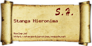 Stanga Hieronima névjegykártya